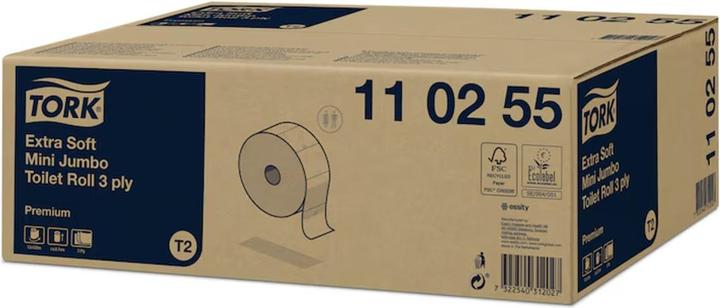 Actual product image Tork Toilet paper Mini Jumbo 3-ply paper white 600 sheets/rl. 12 Rl./Pack. (12 x)