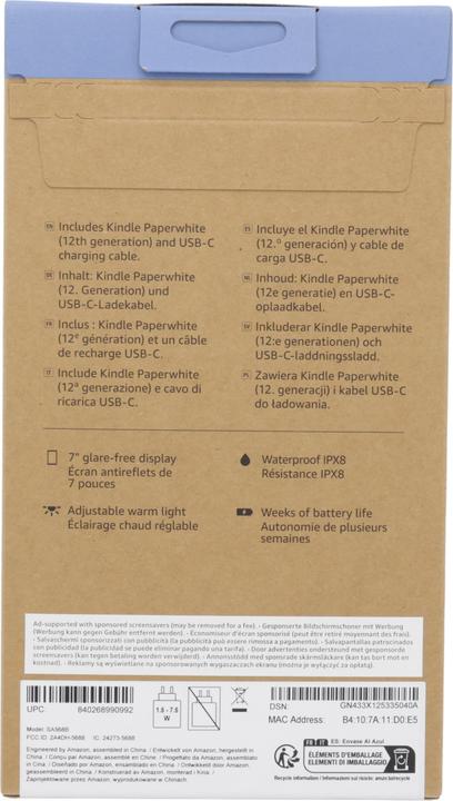 Produktbild Amazon Kindle Paperwhite 2024 (12. Gen) (7", 16 GB, mit Werbung)