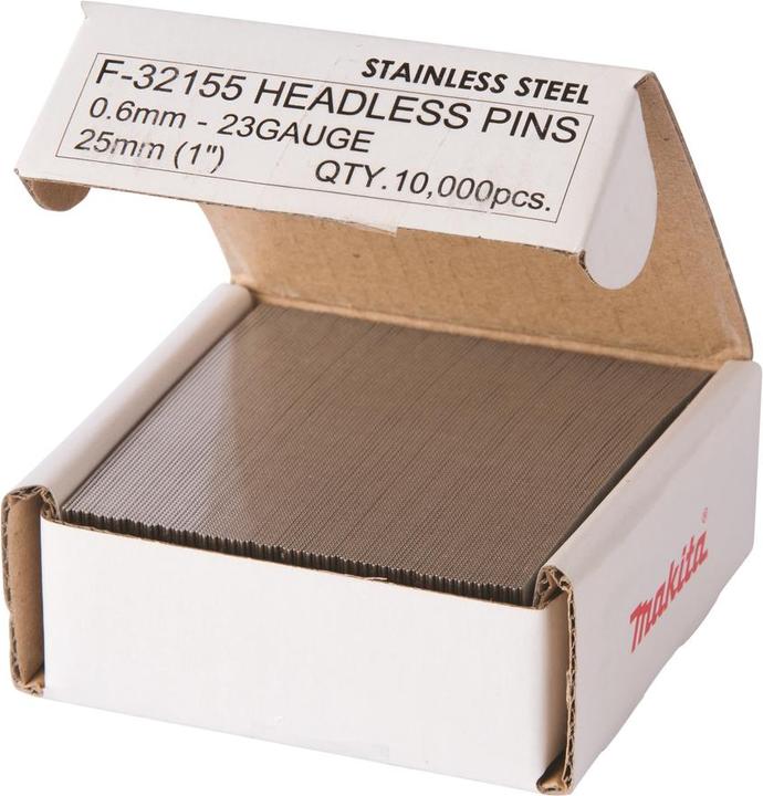 Produktbild Makita F-32155 Bolzen 0,6X25MM, INOX P25S, 10.000 Stk.