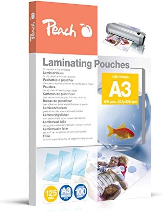 Image du produit Peach Film à plastifier A3, 125 µm, 3x100 pièces, brillant (A3, 300 pcs, 125 µm)