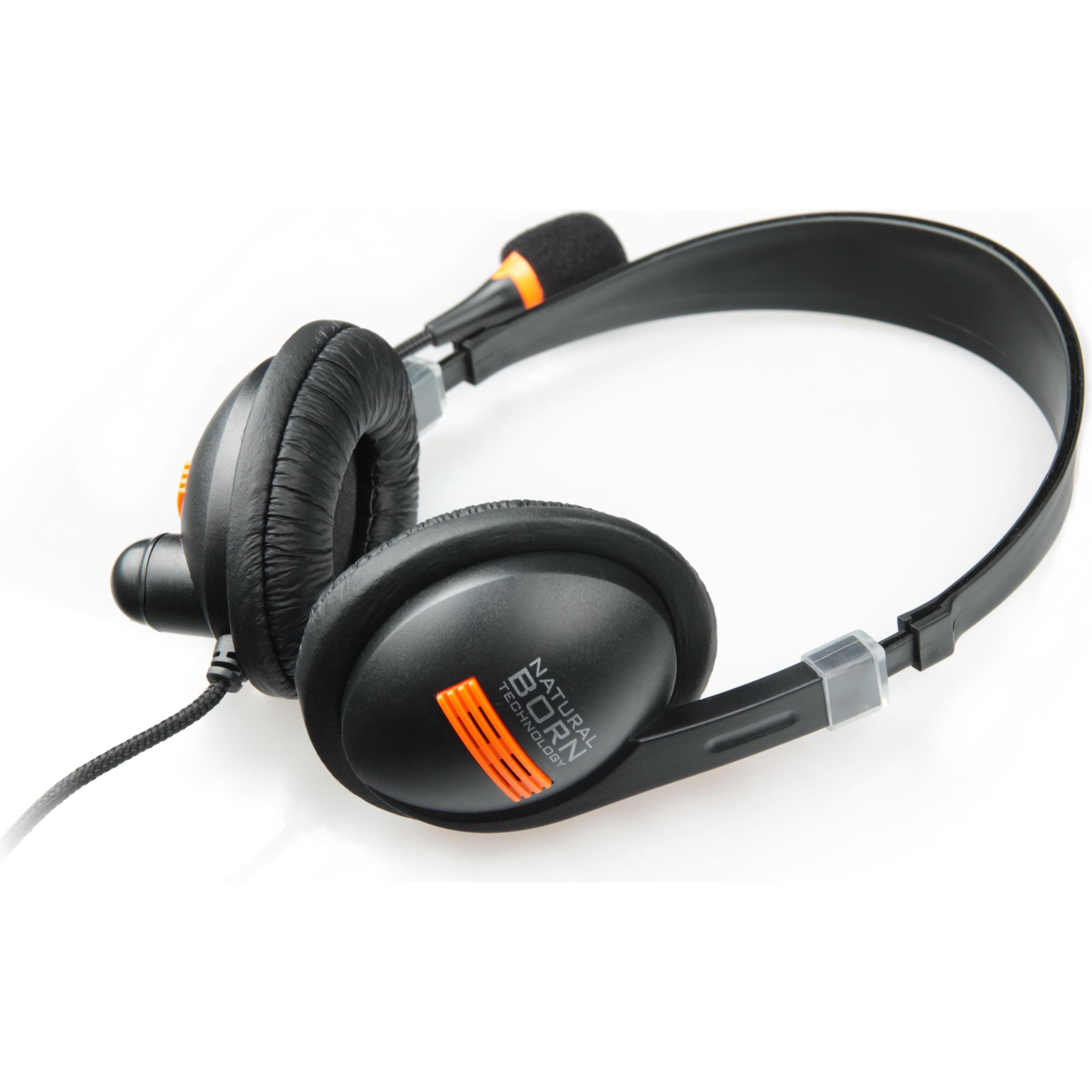 Thumbnail - Genesis NATEC NSL-0294 Natec Drone Headphones + Microphone, 2 x Mini Jack 3,5mm (Kabelgebunden), Kopfhörer, Schwarz, Ora...