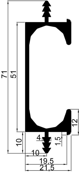 Immagine prodotto Werkstarck Profili a strisce per maniglie con altezza profilo 51 mm