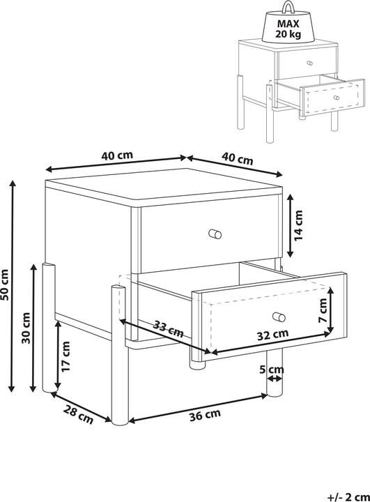 Actual product image Beliani Collins (40 x 40 x 50 cm)