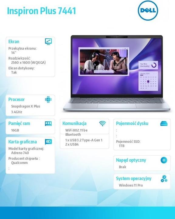 Produktbild Dell Inspiron Plus 7441/XPLUS10C/16GB/1TB Laptop (1000 GB, 16 GB, Eng. Int.)