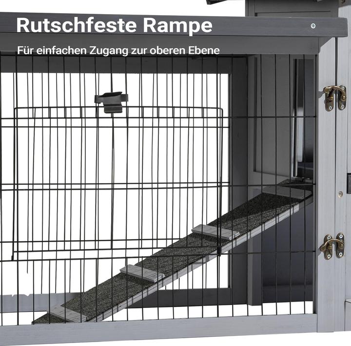 Produktbild Wiltec Hühnerstall 1440x525x685mm Freilauf Holz Hühnerhaus Kotwanne Freigehege