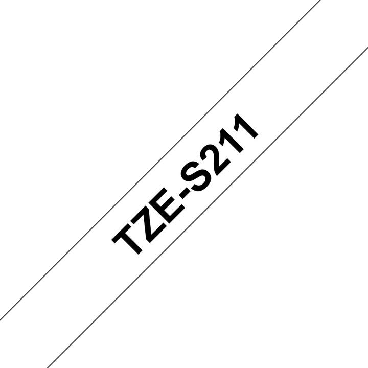 Actual product image Brother Tze-S211 (0.60 cm, Black, White)