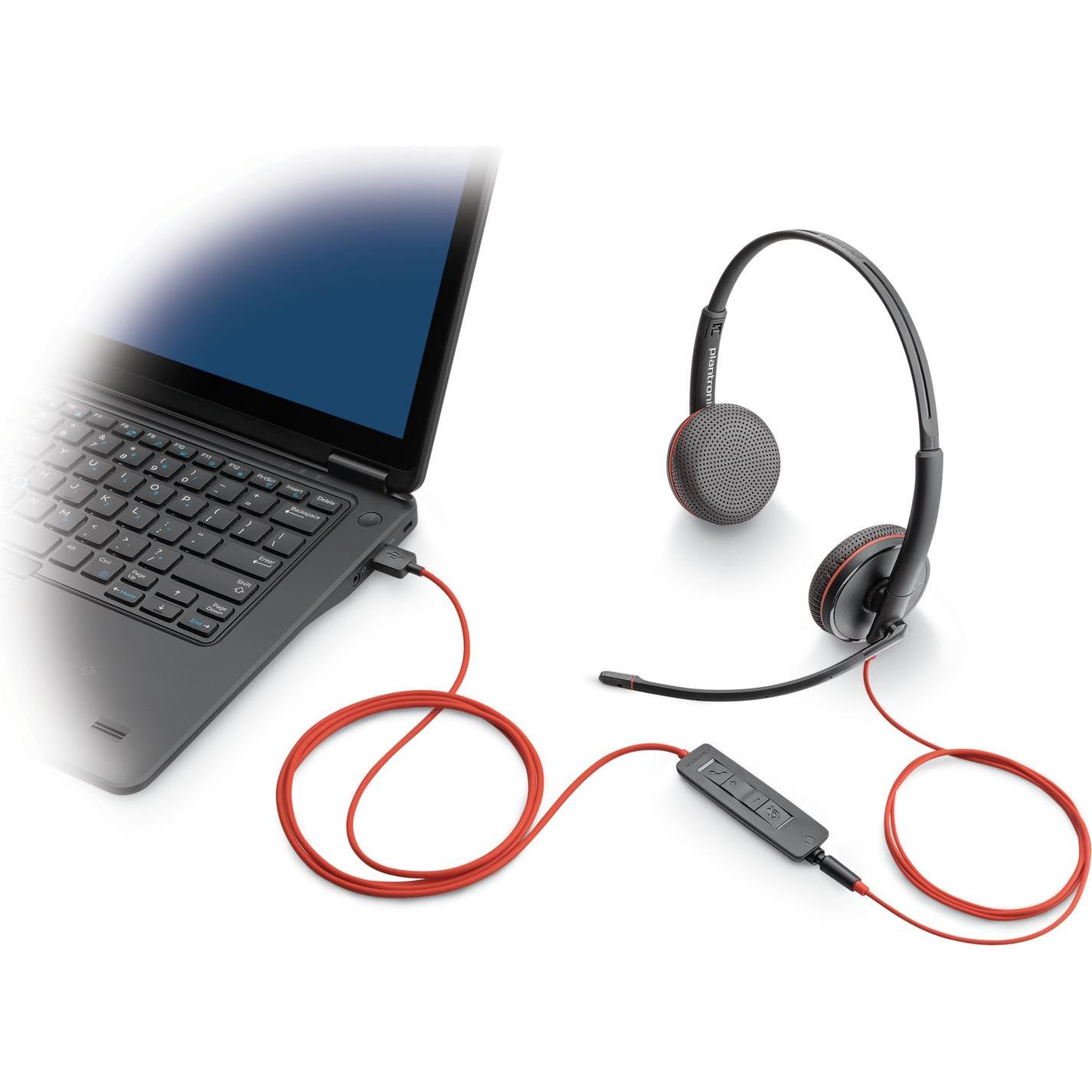 Thumbnail - Poly Blackwire 3225 USB-C Duo (Kabelgebunden, USB-C), Office Headset, Schwarz