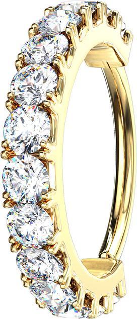 Star Piercing Micro Piercing Ring 14k vergoldet Kristallbogen silber (Messing)