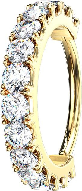 Produktbild Star Piercing Micro Piercing Ring 14k vergoldet Kristallbogen silber (Messing)