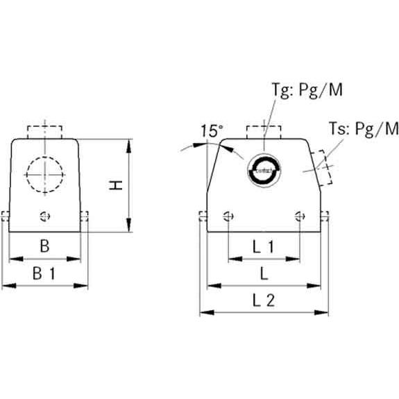 Thumbnail - Lapp Tüllengehäuse PG16 EPIC H-B 1, Elektronikkabel + Stecker, Grau