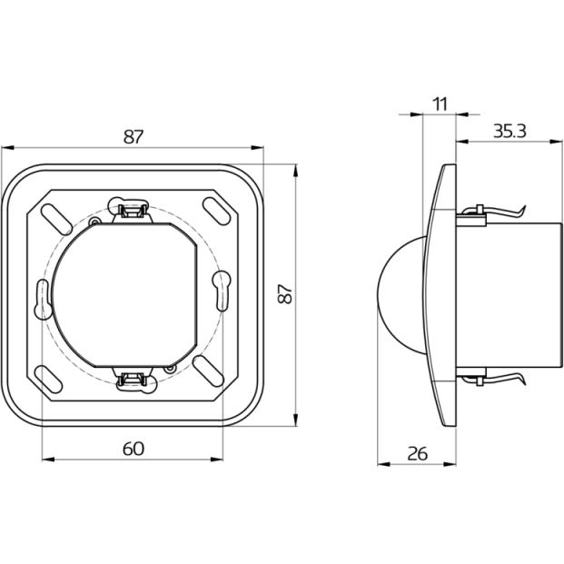 Thumbnail - BEG, Bewegungsmelder, 92650 Indoor Sensoreinsatz 180-TR Kompletttype RAL9010 (10 m)