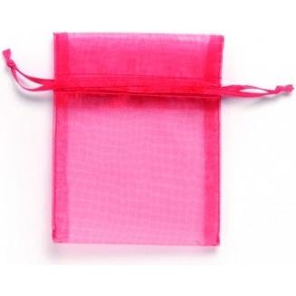 Glorex, Geschenkverpackung, Organzasäckchen 8x10 cm 6St rot (Geschenktüte, 6 x)