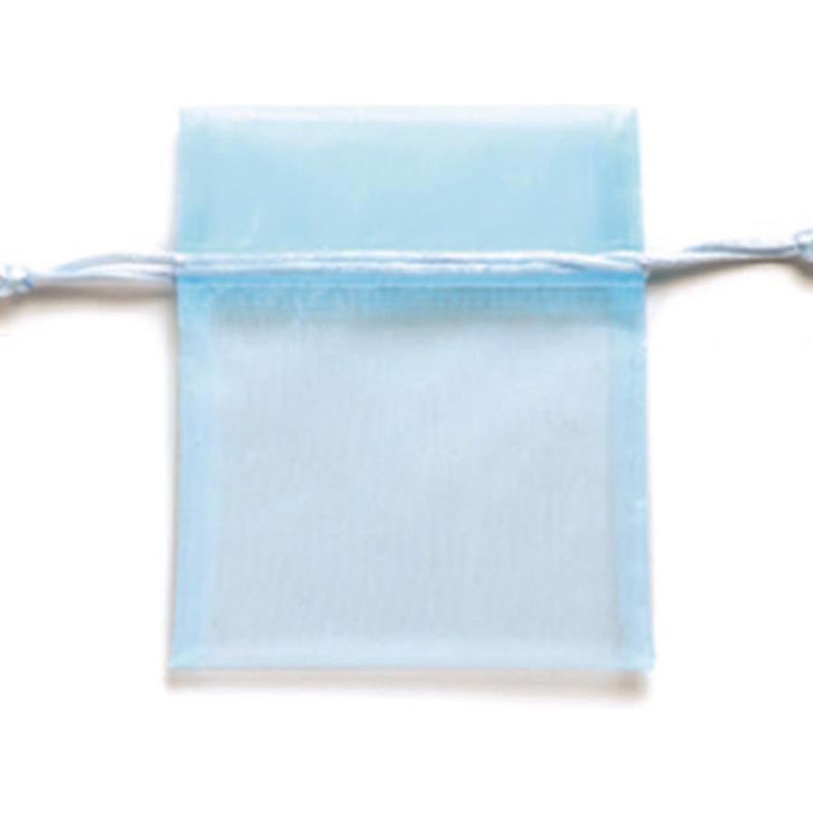 Glorex, Geschenkverpackung, Organzasäckchen 10x12,5 cm 5St hellblau (Geschenktüte, 5 x)