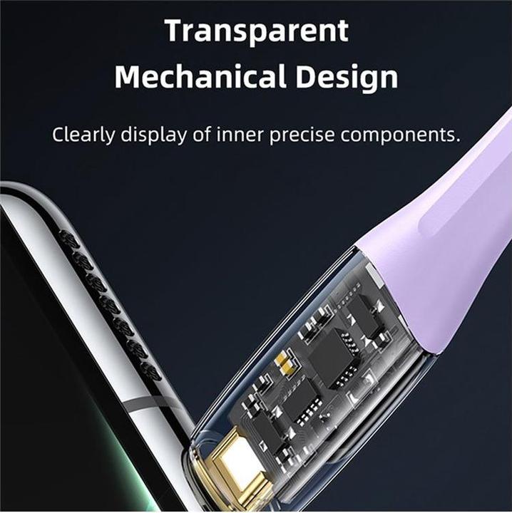 Actual product image Usams Charging Cable Type-C to Type-C - Purple (1.20 m, 100 W)