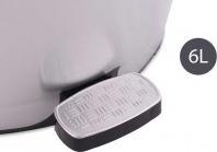 Berilo Kunststoff-Abfalleimer mit Pedal silber 6l (6 l)