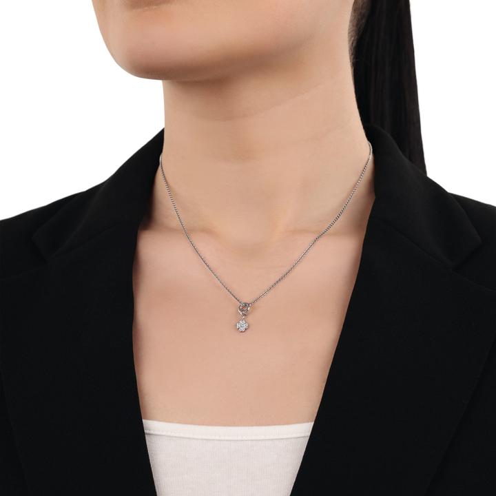 Actual product image Amor charms for ladies, 925 Sterling silver, zirconia synth. | cloverleaf (Silver 925)