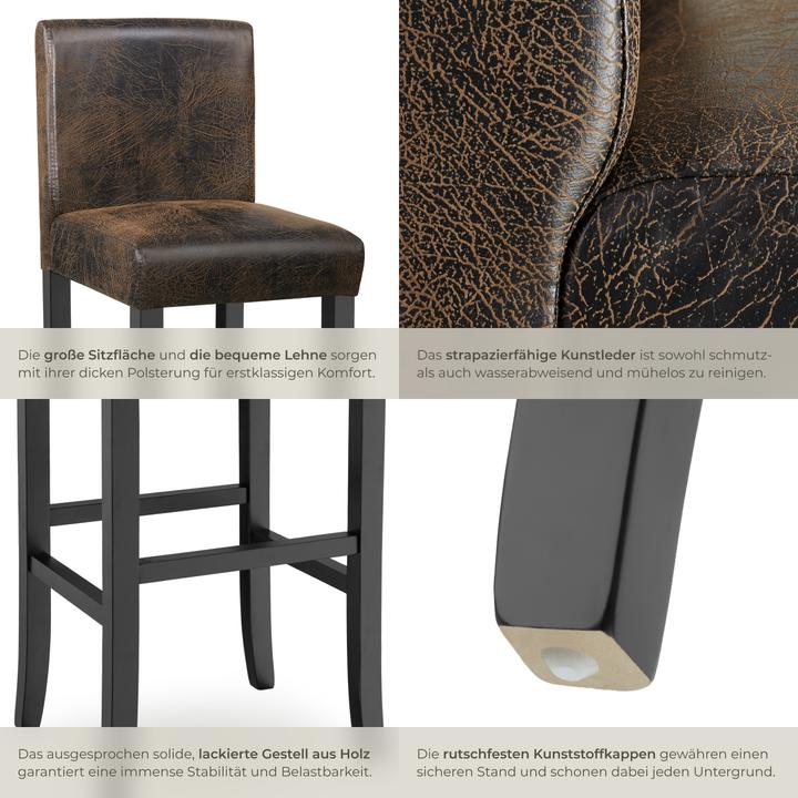 Produktbild tectake Barhocker aus Kunstleder