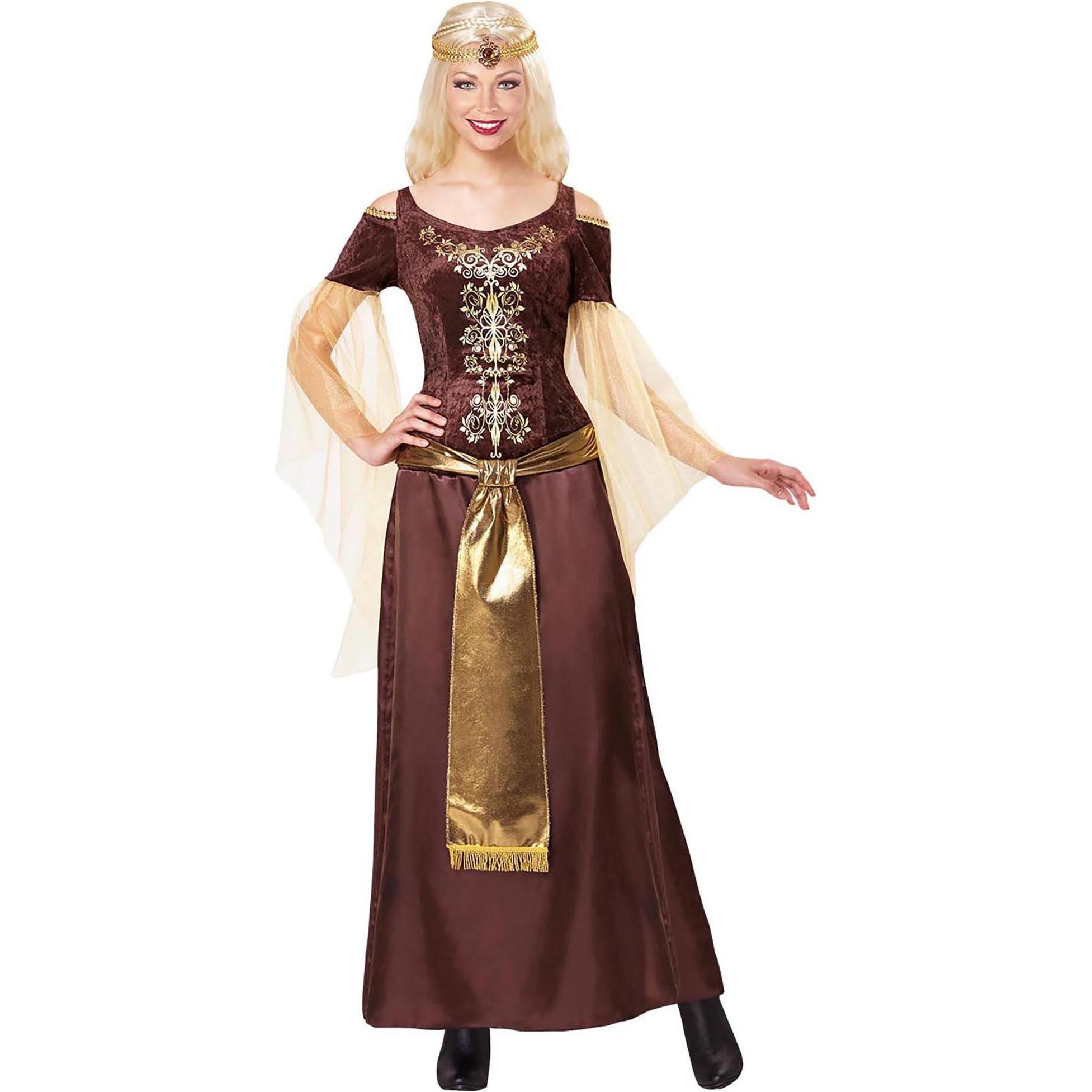 Widmann Wikingerin Kostüm mit Kleid und Kopfschmuck (S)