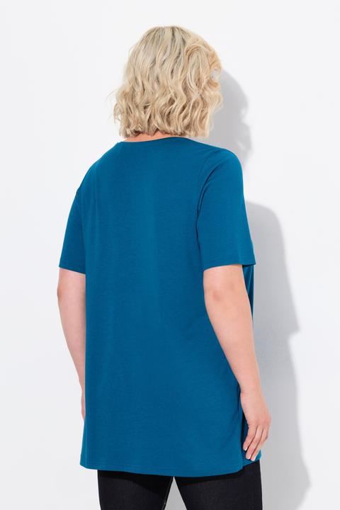 Produktbild Ulla Popken T-Shirt, Zierfalten, A-Linie, Rundhals, Halbarm, Modal (58)