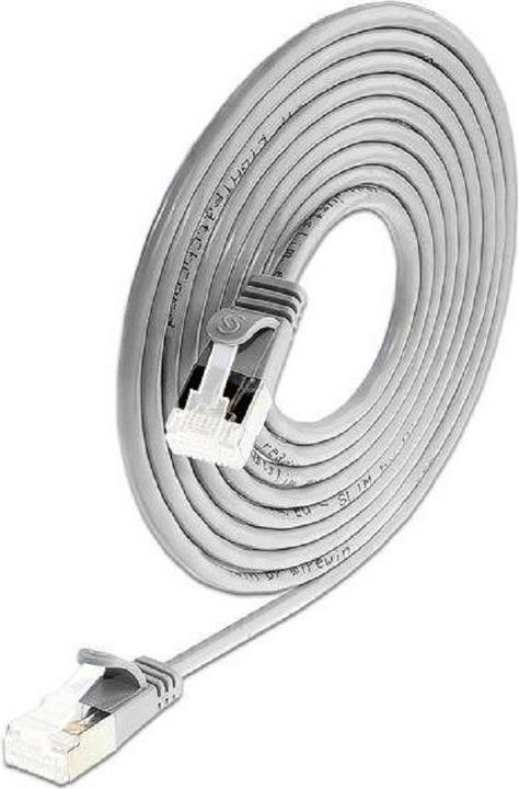 Actual product image Wirewin Slim patch cable: U/FTP, 50cm, grey (U/FTP, CAT6a, 0.50 m)