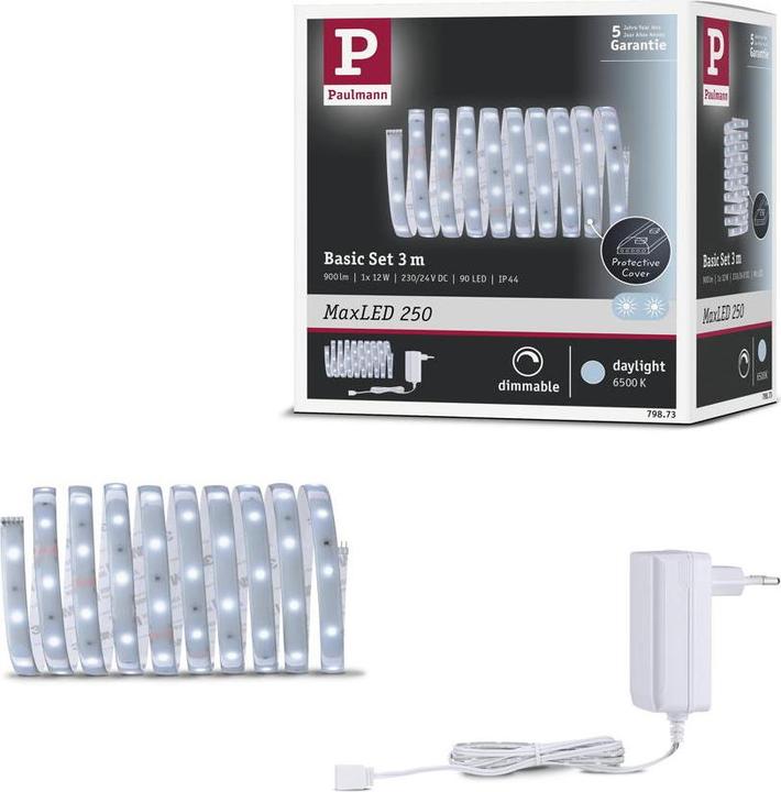 Productafbeelding Paulmann LED-strip MaxLED 250 basisset 6500 K, 3 m (Daglicht, 300 cm, Interieur)