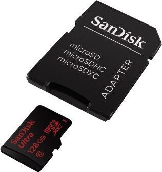 Image du produit Sandisk Ultra microSDXC U1 avec adaptateur (128 Go, microSDXC, U1, UHS-I)