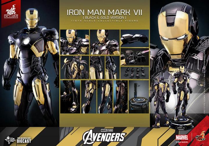 Image du produit Hot Toys Les Avengers figurine Diecast Movie Masterpiece 1/6 Iron Man Mark VII (Black & Gold Version) 32 cm