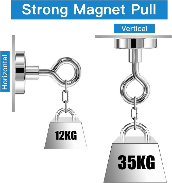 Produktbild Swissdetector Sehr starke Ösenmagnete - 35 kg - Ø 32 MM ( X1 )