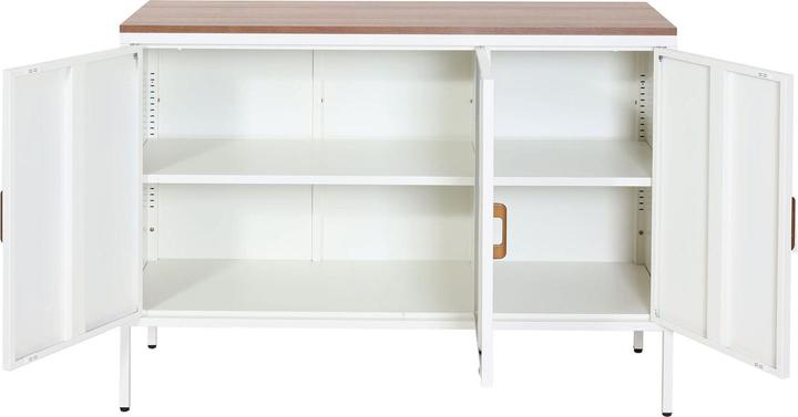 Image du produit Mendler Commode HWC-L84, 3 portes métal 90x120x40cm, mélaminé - blanc (90x120x40 cm)