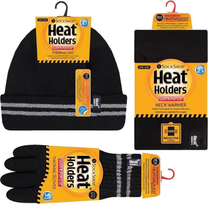 Image du produit Heat Holders Hi Vis Mütze Halswärmer und Handschuhe Set fur Winter (M/L)