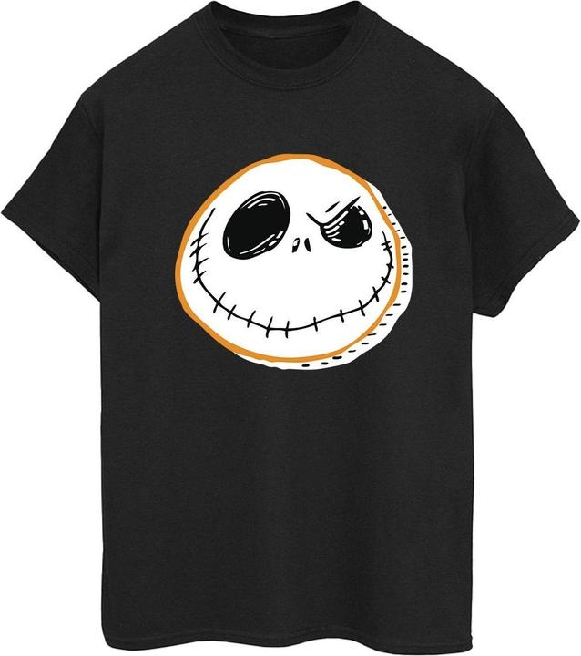 Actual product image Disney Womens/Ladies The Nightmare Before Christmas Jack Face Cotton Boyfriend T-Shirt (M)