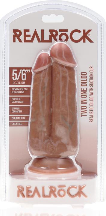 Produktbild RealRock Two in One Dildo 5/6 - 12,7/15,2 cm - Tan