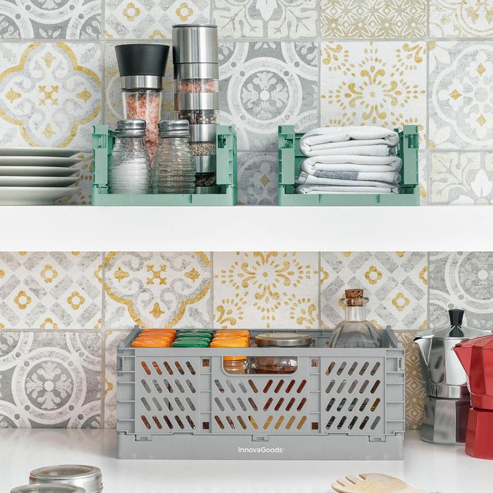 Image du produit InnovaGoods 3x boîtes de rangement empilables et pliables (20 x 15 x 9 cm, 30 x 20 x 12 cm)