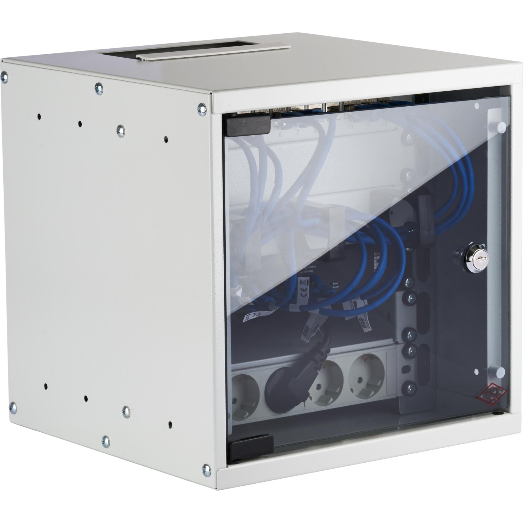 EFB Elektronik EFB 10inch 6U wall-mounted cabinet depth 300 mm 1-piece pre-assembled RAL7035 (10 Zoll Rack), Serverschra...
