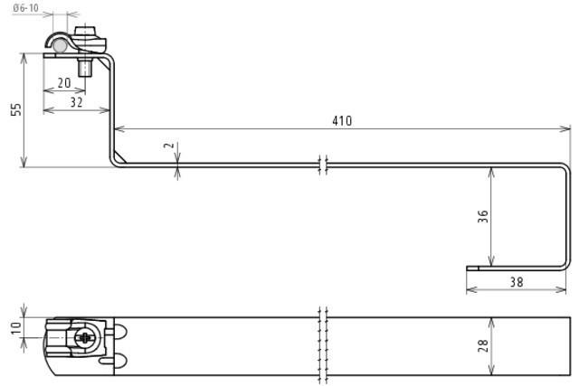 Actual product image Dehn Roof conductor holder DEHNQUICK St/tZn f. 202080