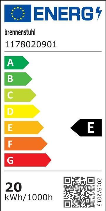 Etichetta energetica Brennenstuhl Faretto LED AL 2050 con PIR (20W, 2080lm, 3000K, IP44, proiettore LED per montaggio a parete con (2080 lm)