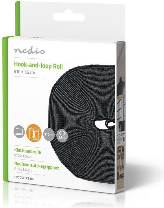 Image du produit Nedis Rouleau de velcro pour câbles 910 x 1.6 cm Noir Unisexe (16 mm)