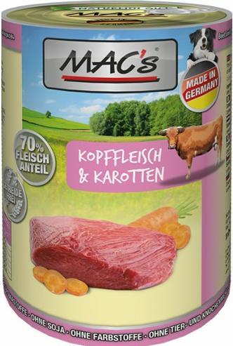 Immagine prodotto MAC's Testa di cane con carne e carote (Adulto, 1 pz., 400 g)