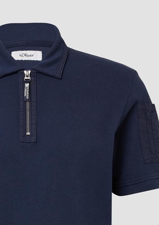 Produktbild S.Oliver Polo-Shirt Poloshirt mit Reissverschluss und Ärmeltasche (XL)