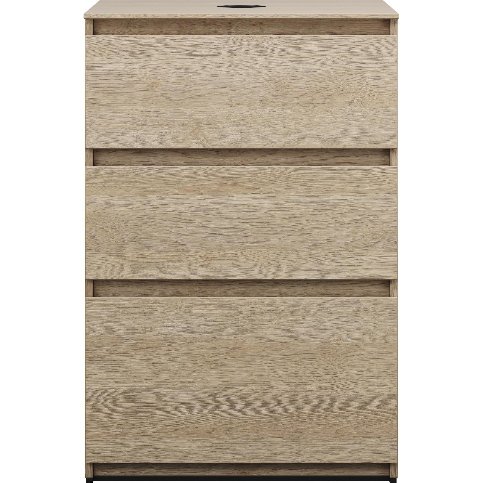 burgbad, Waschtischkonsole, Lin20 Waschtischunterschrank inklusive Konsolenplatte, 3 Auszüge, Tiefe 487mm, 602x487x900m