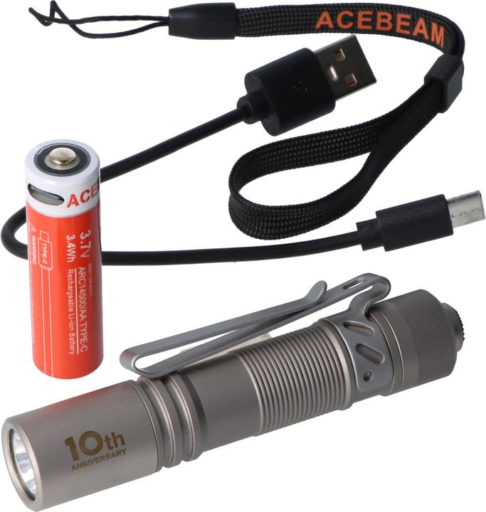 Actual product image AceBeam Pokelit AA, 10th Anniversary Edition, 500 Lumen, Limited Edition, mit 10th Gravur (9.48 cm, 500 lm)