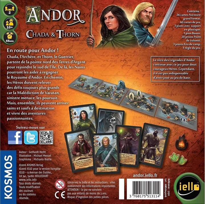Actual product image Kosmos Card game Andor - Chada & Thorn (French)