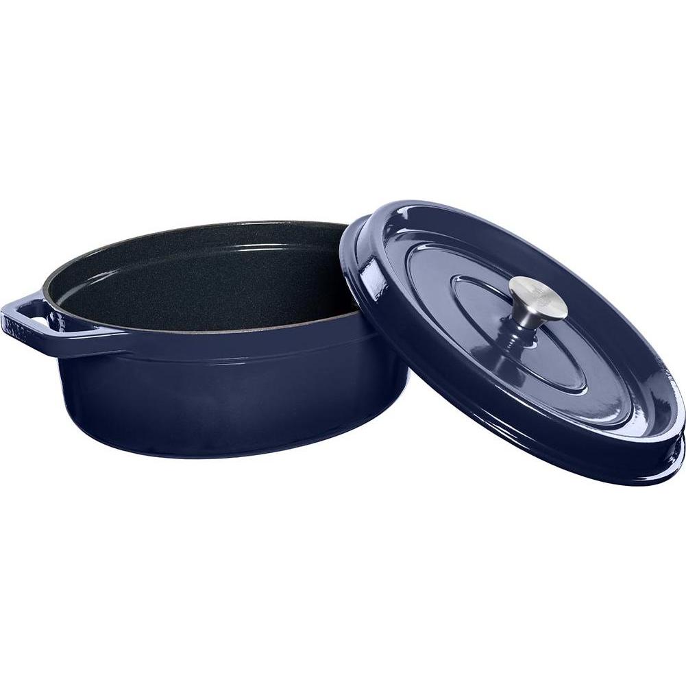 Thumbnail - Grand Feu Oval, "Poud" type pot with lid 5.6l capacity, Blue color, Pfanne + Kochtopf, Blau