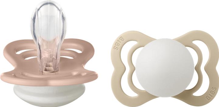 Immagine prodotto Bibs Succhietto supremo in silicone (confezione da 2), Vanilla & Blush Night (taglia 1, 0-6M) (2 x, fino a 6 M.)
