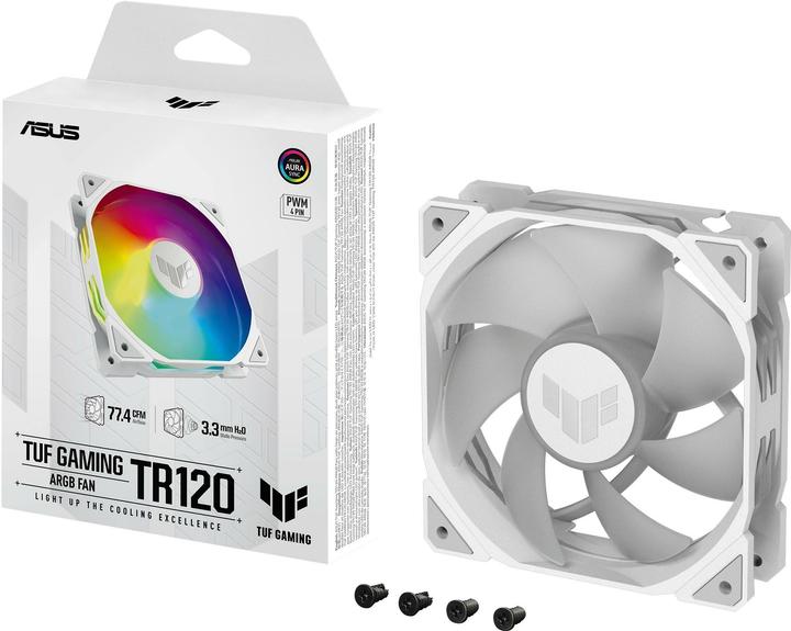 Image du produit ASUS Ventilateur TUF GAMING TR120 FAN ARGB WHT (120 mm, 1x)