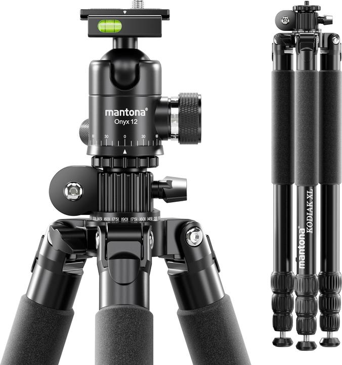Produktbild mantona Kodiak XL 324 + Onyx 12 Kugelkopf Set Stativkopf Fotostativ Aluminium (Kunststoff, Metall)