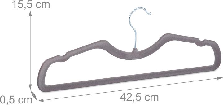 Actual product image Relaxdays Flocked Coat Hanger Set of 50, Velvet Coating (1 x)