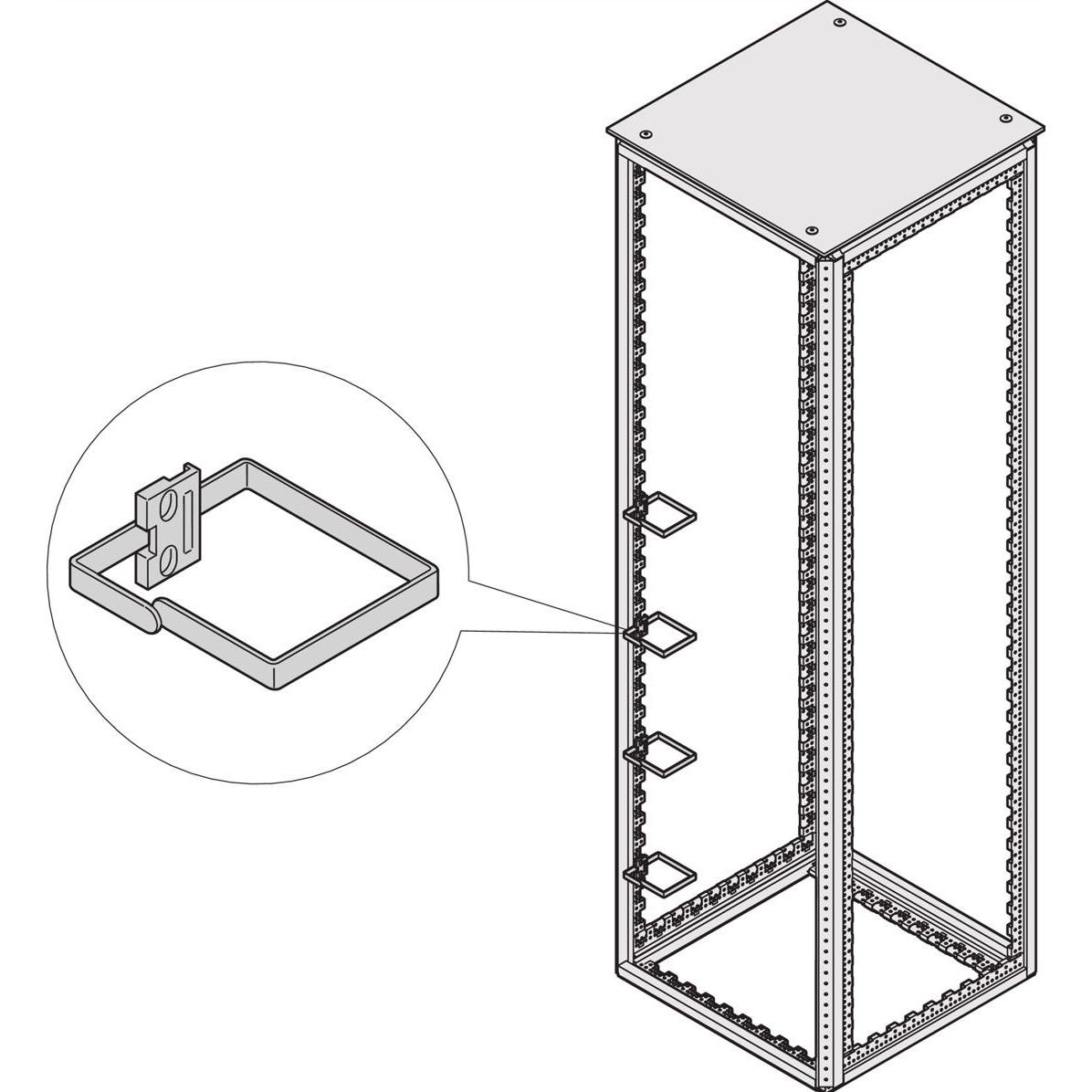 Thumbnail - Schroff 23130-341 VARISTAR Kabelöse Stahl, 100 x 100, 4 St, Serverschrank Zubehör, Silber