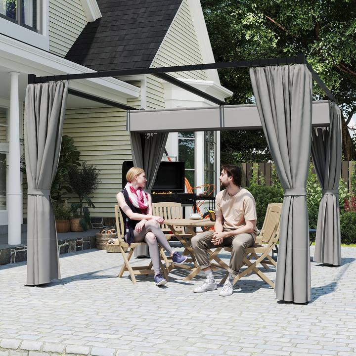 Immagine prodotto Outsunny Pergola Metall, Polyester Hellgrau (300 cm, 300 cm)