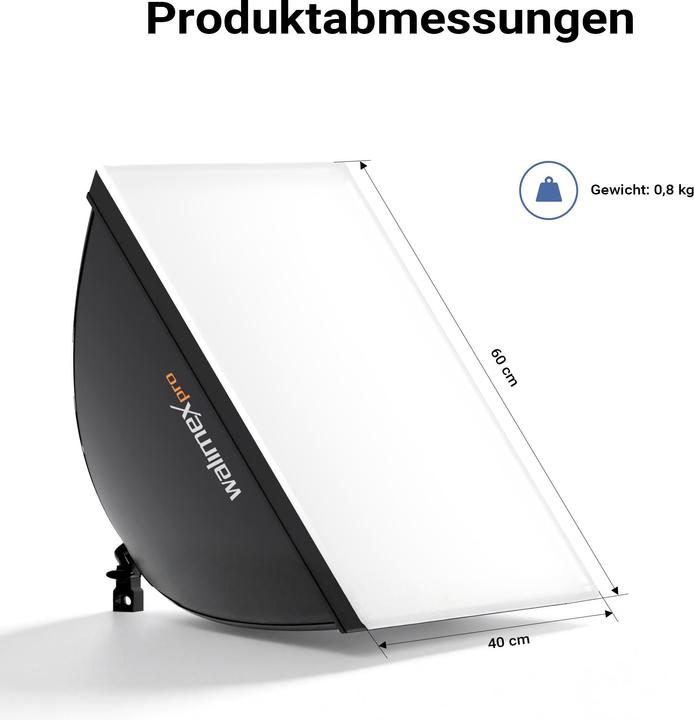 Actual product image Walimex pro LED 60 W Softbox Set with Stand, Bi-Colour Video Photo Light (Soft boxes)